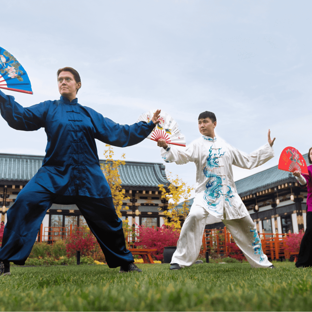 low-angle-people-practicing-tai-chi-outdoors